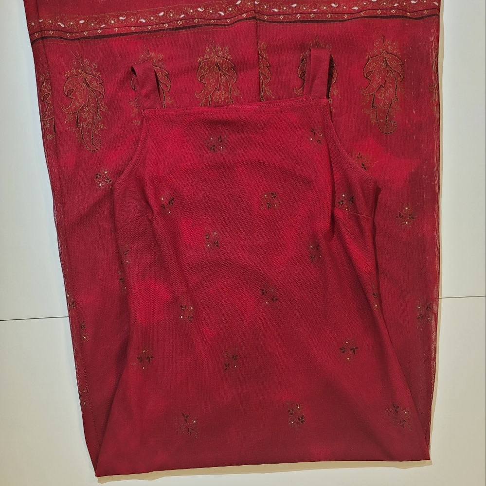 Breakin Loose Sleeveless Red Floral Dress 7/8 - Picture 6 of 10